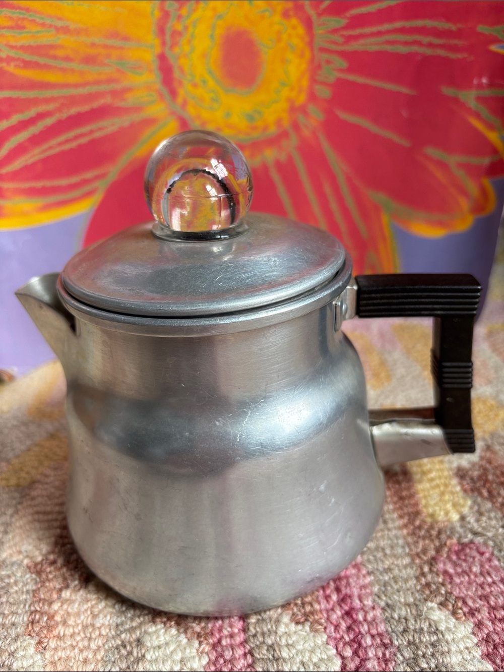 No. 3002 WEAR-EVER Aluminum Coffee Pot vintage made in USA (incomplete)